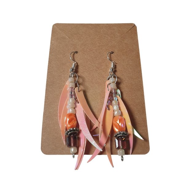 Handmade By Donovan Beaded Dangle Boho Artisan Upcycled Twice Loved - Picture 2 of 6